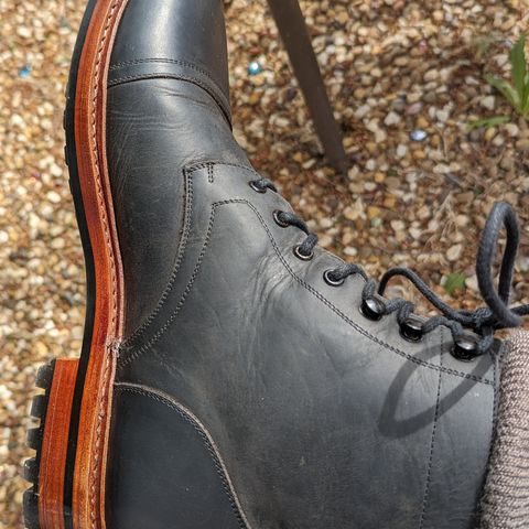 BLKBRD Dixon Cap Toe Derby Boot in Black Pullup