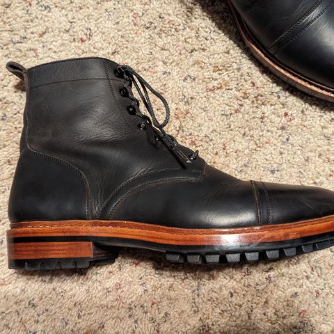 BLKBRD Dixon Cap Toe Derby Boot in Black Pullup