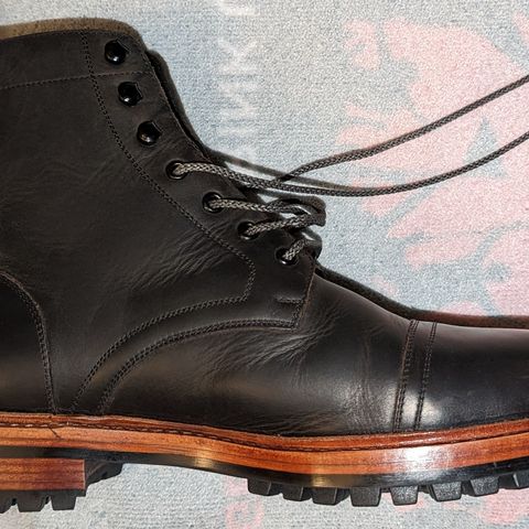 BLKBRD Dixon Cap Toe Derby Boot in Black Pullup