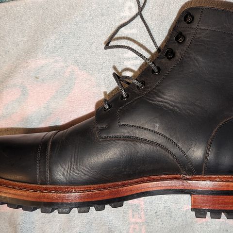 BLKBRD Dixon Cap Toe Derby Boot in Black Pullup