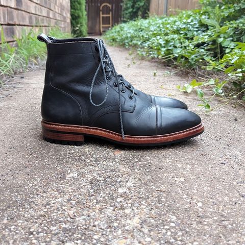 BLKBRD Dixon Cap Toe Derby Boot in Black Pullup