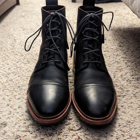 BLKBRD Dixon Cap Toe Derby Boot in Black Pullup