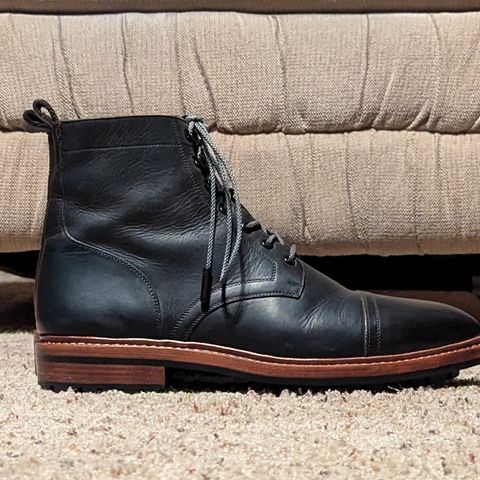 BLKBRD Dixon Cap Toe Derby Boot in Black Pullup