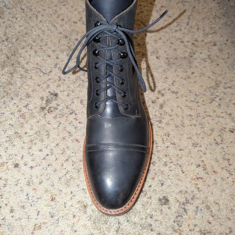 BLKBRD Dixon Cap Toe Derby Boot in Black Pullup