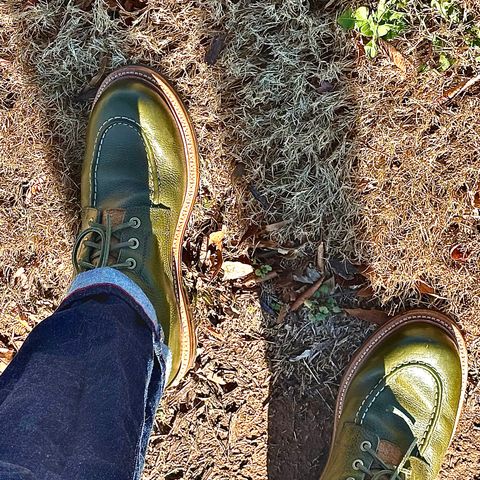 Grant Stone Brass Boot in Badalassi Carlo Olive Green Minerva