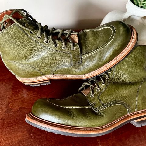 Grant Stone Brass Boot in Badalassi Carlo Olive Green Minerva