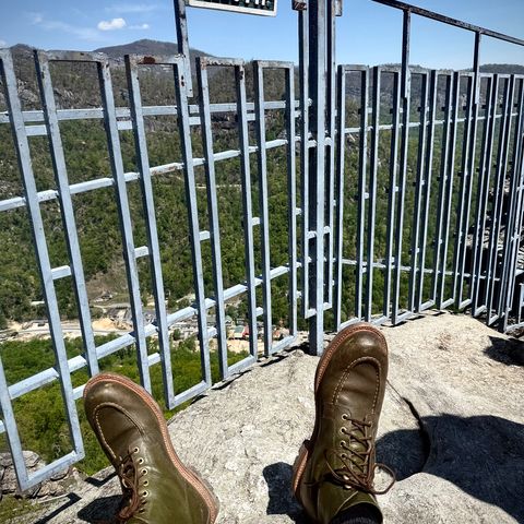 Grant Stone Brass Boot in Badalassi Carlo Olive Green Minerva