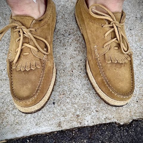 Yuketen Italian Blucher with Kiltie in Tosca Khaki Suede