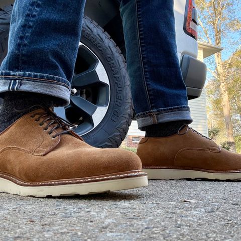 Viberg Viberg X Division Road Derby Shoe in C.F. Stead Anise Kudu Reverse