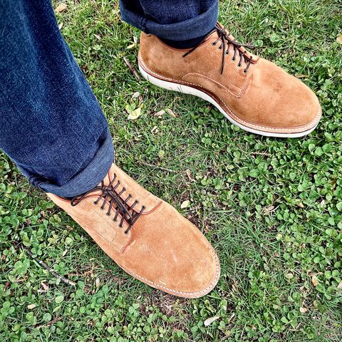 Viberg Viberg X Division Road Derby Shoe in C.F. Stead Anise Kudu Reverse