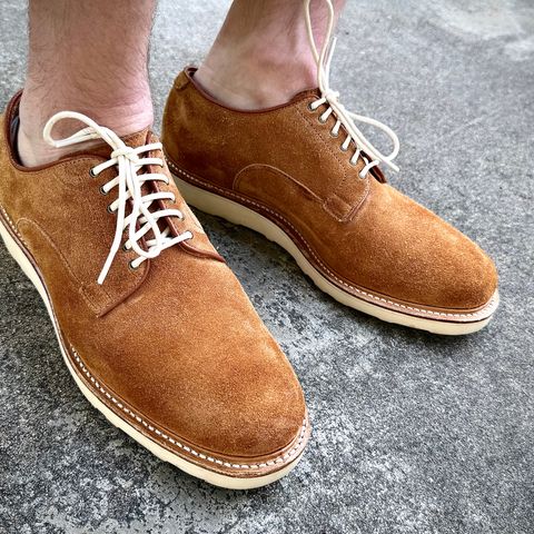 Viberg Viberg X Division Road Derby Shoe in C.F. Stead Anise Kudu Reverse