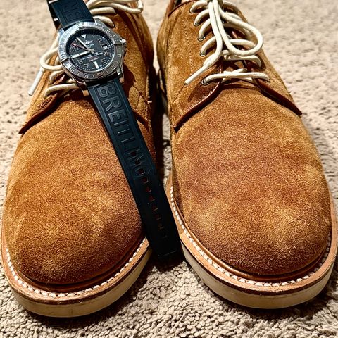 Viberg Viberg X Division Road Derby Shoe in C.F. Stead Anise Kudu Reverse