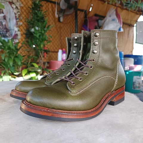 Willie's Handmade Boots Semi Lace To Toe in Badalassi Carlo Oliva Minerva