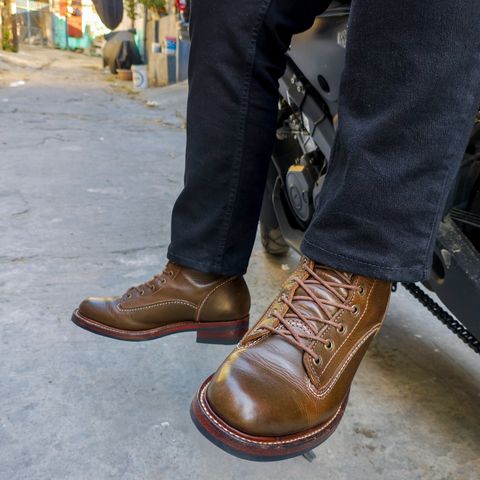 Willie's Handmade Boots Semi Lace To Toe in Badalassi Carlo Oliva Minerva