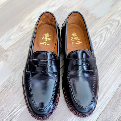 Alden Leisure Handsewn Penny Loafer in Horween Color 8 Shell Cordovan