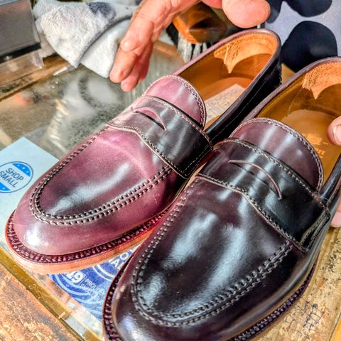 Alden Leisure Handsewn Penny Loafer in Horween Color 8 Shell Cordovan