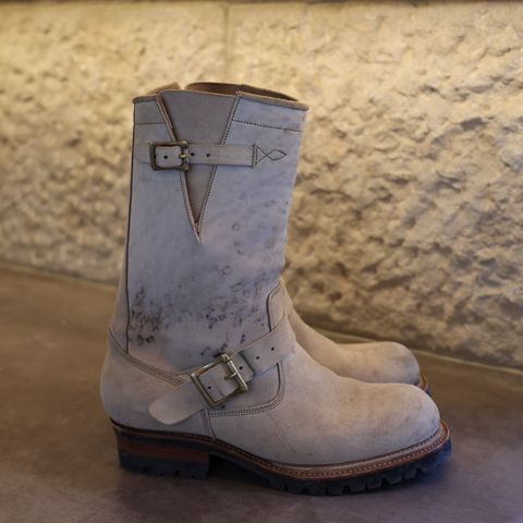 Prof Barnets Bulky Neocliffwood Engineer Boots in Maryam Reverse Gregio Light