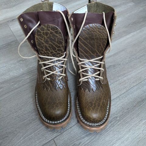 Nicks Urban Logger in Law Tanning Olive Smooth Shruken Bison