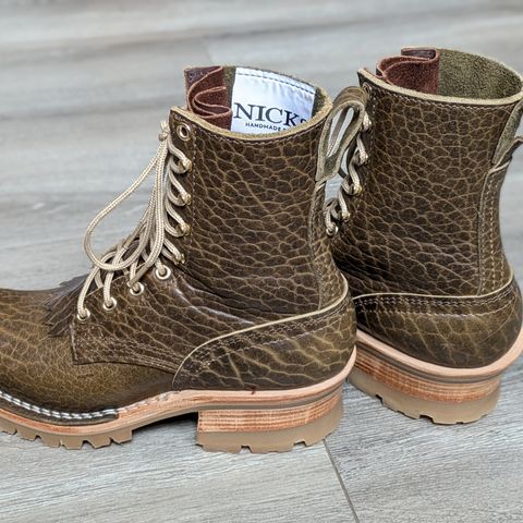 Nicks Urban Logger in Law Tanning Olive Smooth Shruken Bison