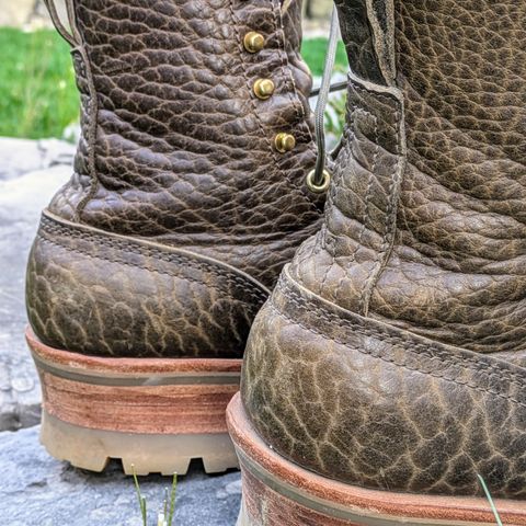 Nicks Urban Logger in Law Tanning Olive Smooth Shruken Bison