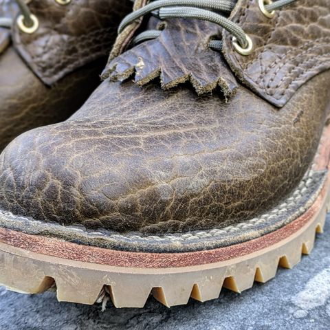 Nicks Urban Logger in Law Tanning Olive Smooth Shruken Bison