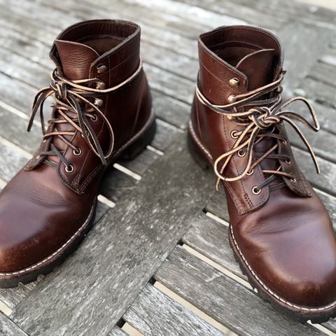 Search result thumbnail of Wolverine 1000 Mile Plain-Toe Rugged Boot in Horween Havana Brown Chromexcel