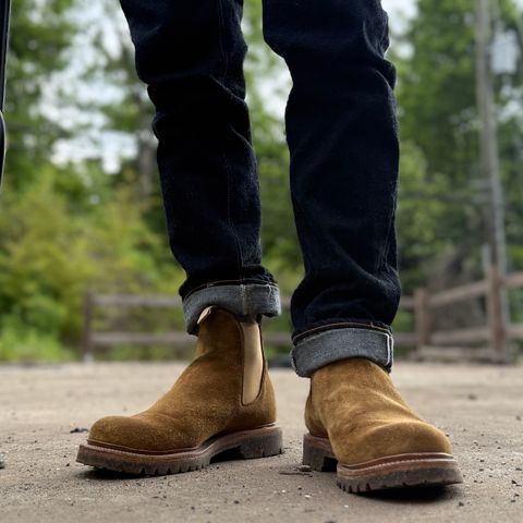 Viberg Outsider II in Tobacco Full-Grain Calfskin Suede