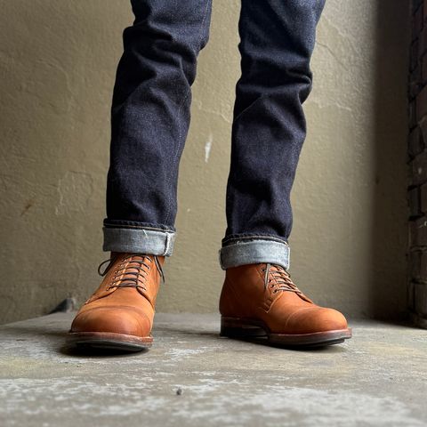 Viberg Service Boot BCT in C.F. Stead Nutmeg Waxed Kudu