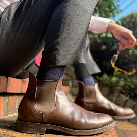 Crockett & Jones Chelsea 5 in Dark Brown Wax Calf