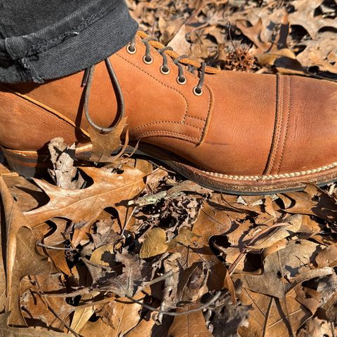 View photo of Viberg Service Boot in C.F. Stead Nutmeg Waxed Kudu