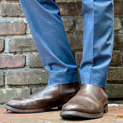 Crockett & Jones Chelsea 5 in Dark Brown Waxed Calf