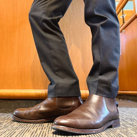 Crockett & Jones Chelsea 5 in Dark Brown Waxed Calf