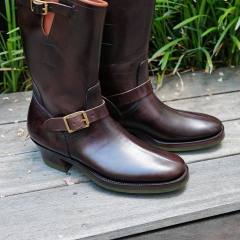 Clinch Engineer Boots 11-Inch Height in Brown-Overdyed Horsebutt