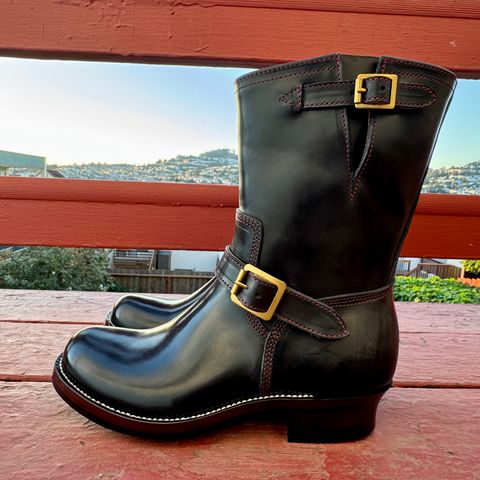 Quan Shoemaker Engineer in Maryam Black Waxed Horsebutt