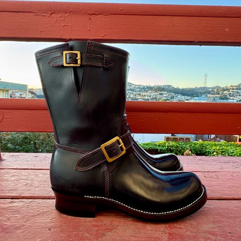 Quan Shoemaker Engineer in Maryam Black Waxed Horsebutt