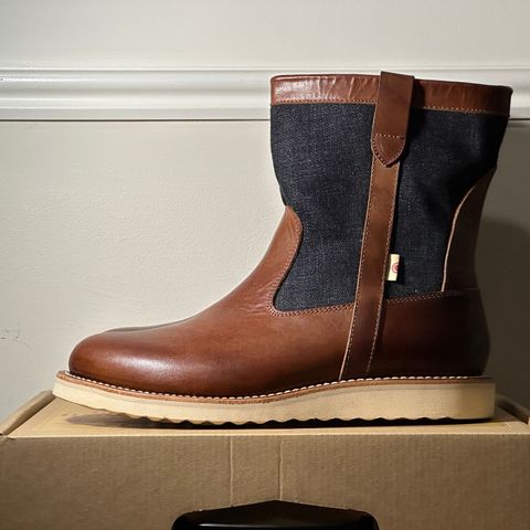Monad x Momotaro Farmer Boots in Tempesti Ambra Elbamatt Liscio
