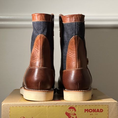 Monad x Momotaro Farmer Boots in Tempesti Ambra Elbamatt Liscio