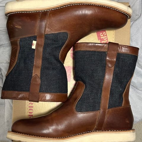 Monad x Momotaro Farmer Boots in Tempesti Ambra Elbamatt Liscio