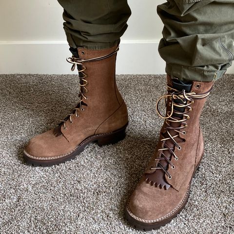 DeVito Boot Co. 10” Bobtail Brown Roughout in Seidel Brown Oil Tan Roughout