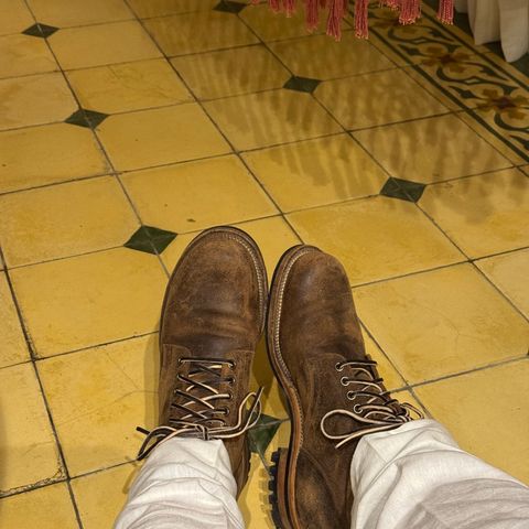 Viberg Service Boot in C.F. Stead Rawhide Waxy Commander