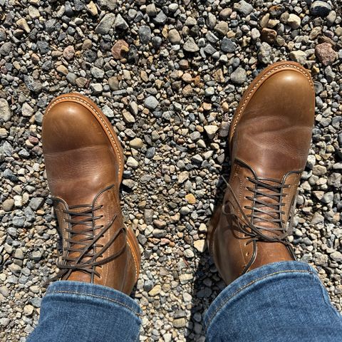 View photo of Viberg Service Boot in Camel Oiled Calf