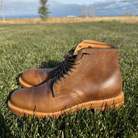 View photo of Viberg Service Boot in Camel Oiled Calf