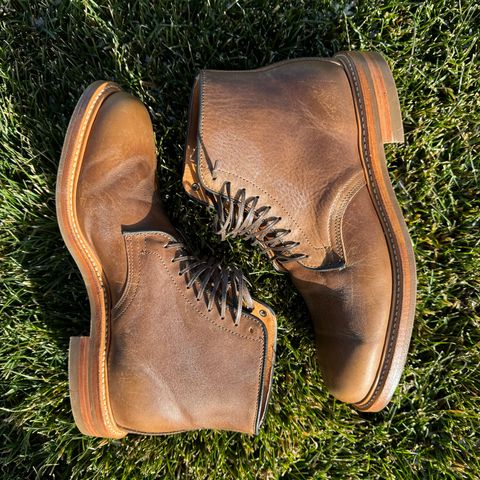 View photo of Viberg Service Boot in Camel Oiled Calf