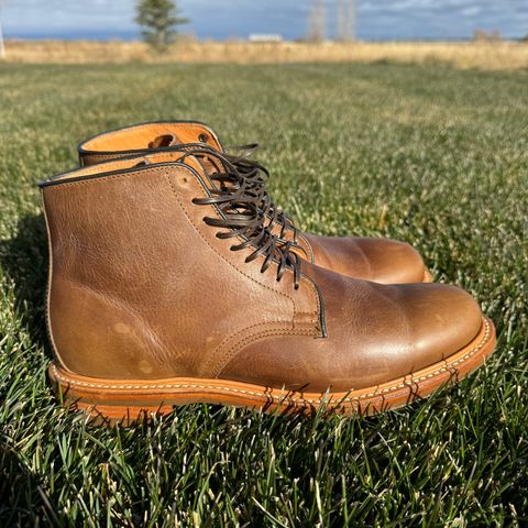 View photo of Viberg Service Boot in Camel Oiled Calf