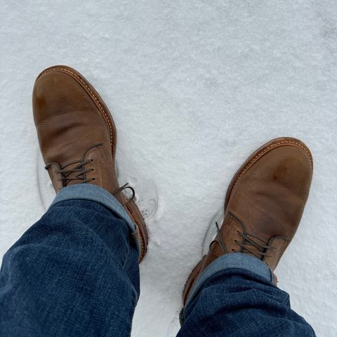 View photo of Viberg Service Boot in Camel Oiled Calf