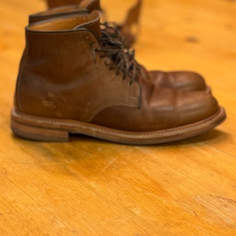 View photo of Viberg Service Boot in Camel Oiled Calf