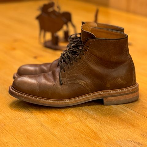 View photo of Viberg Service Boot in Camel Oiled Calf