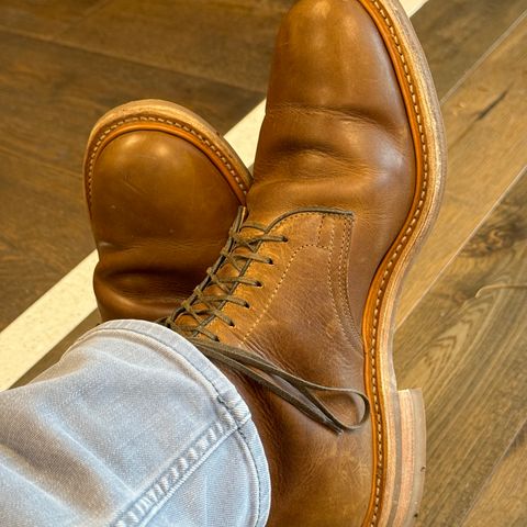 View photo of Viberg Service Boot in Camel Oiled Calf