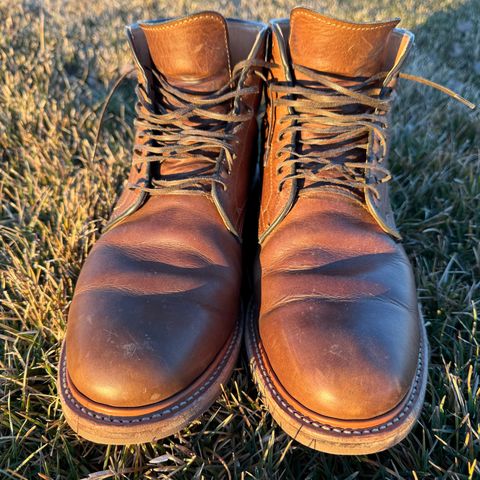 View photo of Viberg Service Boot in Camel Oiled Calf