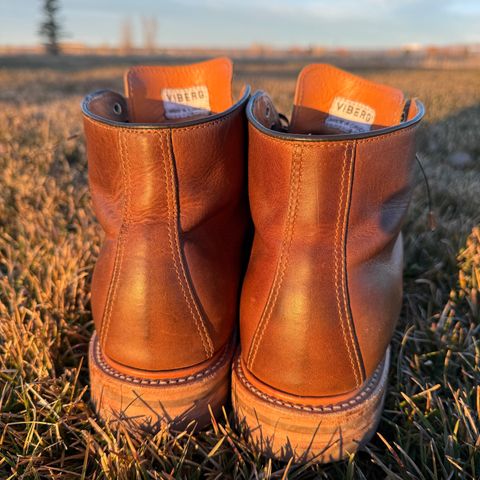 View photo of Viberg Service Boot in Camel Oiled Calf